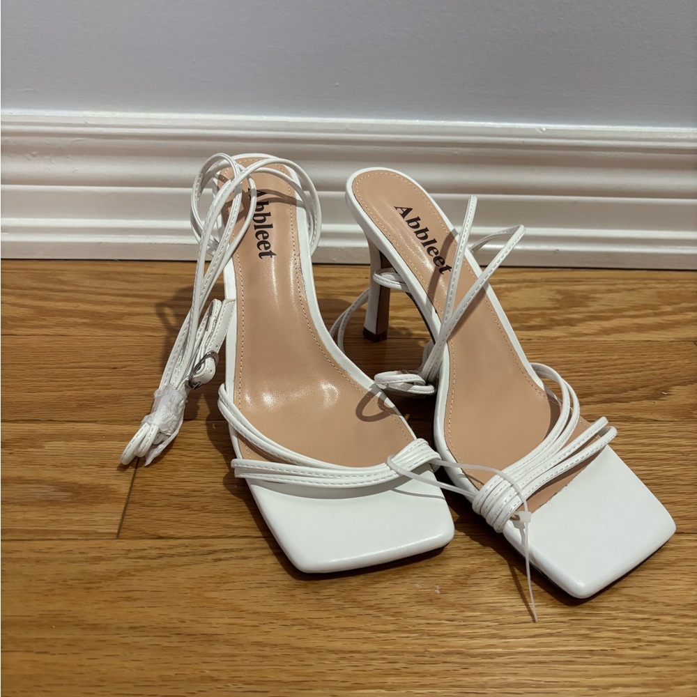 White Strappy Heels for Women